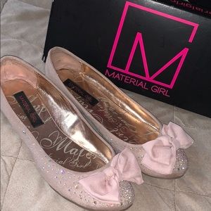 Material Girl Sadie Flats with Rhinestones and Bow